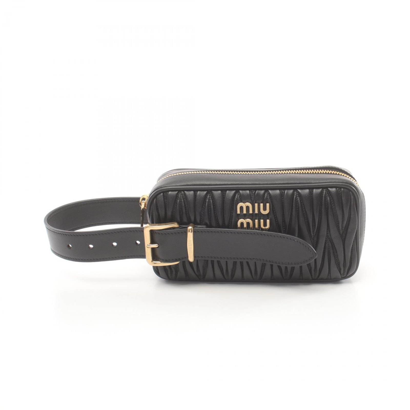 ミュウ ミュウ Miu Miu セカンドバッグ クラッチバッグ MATELASSE マテラッセ 5BF122N88F0002 ブラック レザー クラッチバッグ レディース