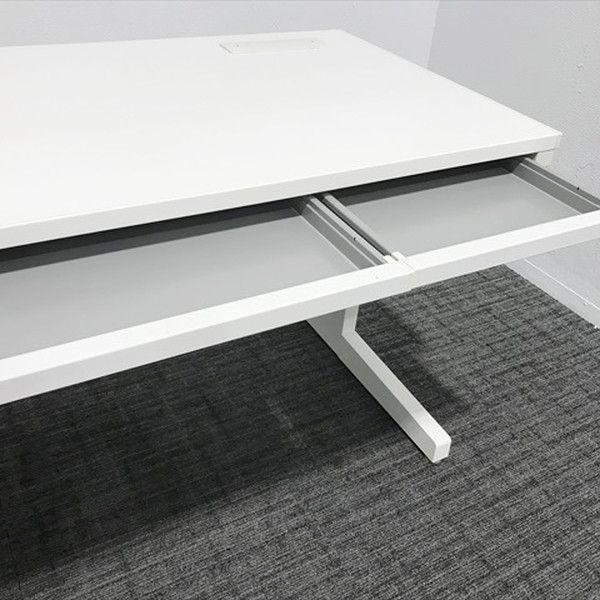 イナバ デュエナ Sタイプ 平机(L型脚)引出し付きタイプ DUS-116C SW/OW ■▼244-8040 155401 1台 イナバ デュエナ Sタイプ 平机（L型脚）引出し付きタイプ DUS-107C SW⁄OW