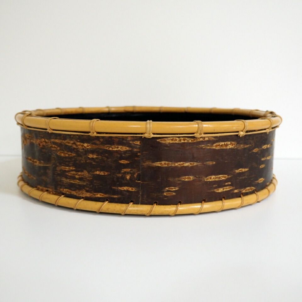 イ831 炭斗『水谷六々斉』『桜皮 炭斗 共箱』茶道具 イ831 炭斗『水谷