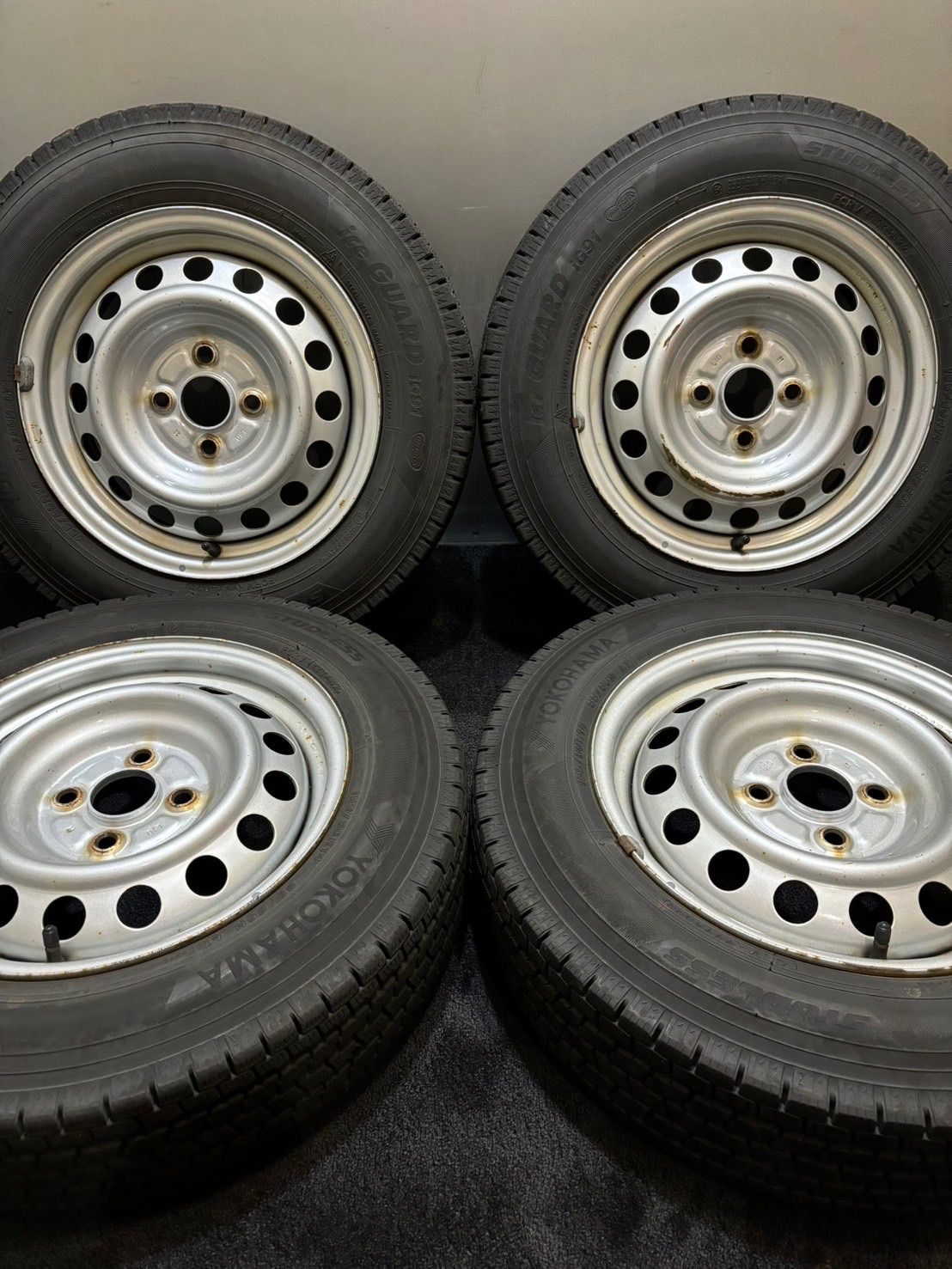 ②送料込◎アルミ&155/65R14 スタッドレスタイヤ2本 デイズルークス