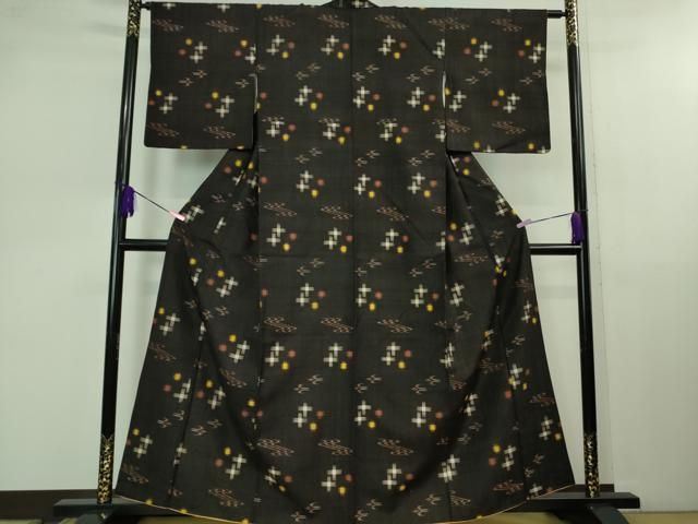 平和屋本店 上 国指定重要無形文化財 本場久米島紬 手織 道行コートセット DZAB1050kh5