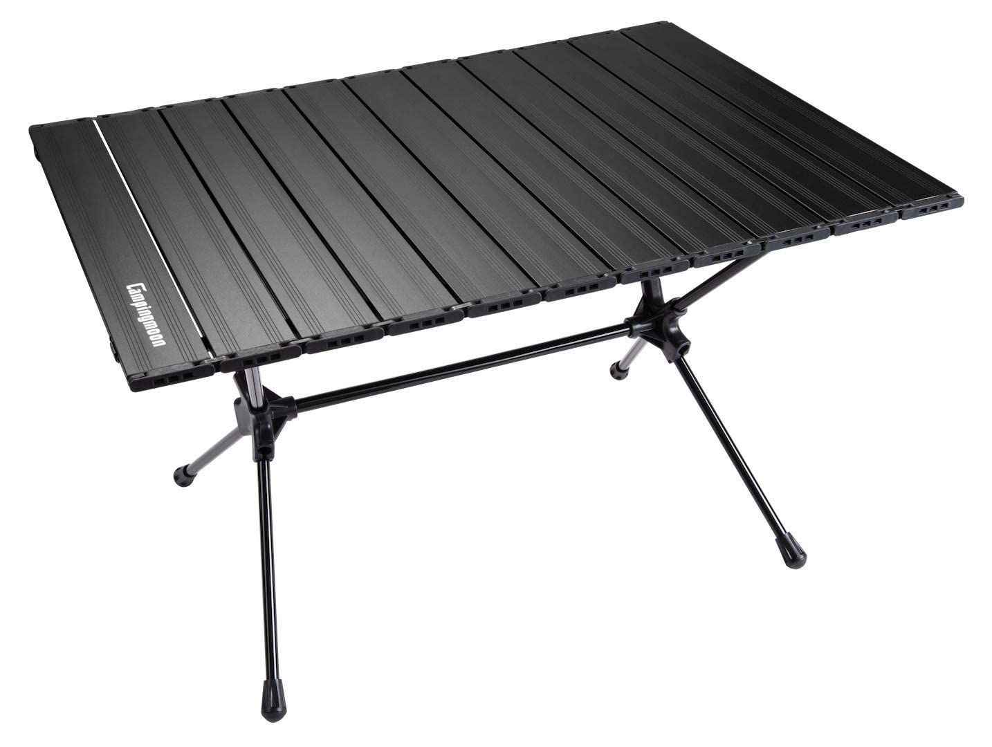 ブラック T-520BK キャンピングムーン CAMPING MOON ロールテーブル スリムテーブル キャンプ 折りたたみ式テーブル テーブル ロースタイル 高さ2段階調整 T-520-BK