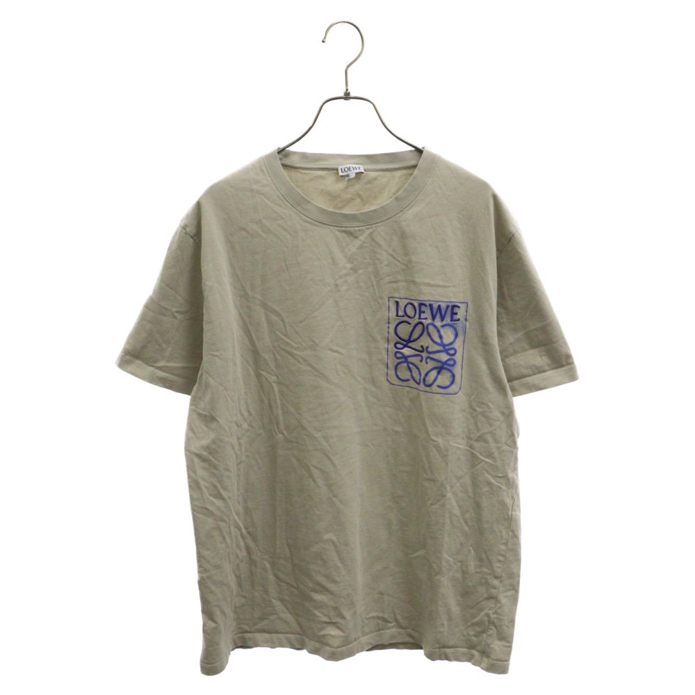 LOEWE (ロエベ) 22AW Anagram Fake Poket T-Shirt H526Y22X25 アナグラム刺繍 フェイクポケット 半袖Tシャツ ベージュ