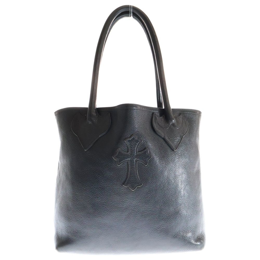 CHROME HEARTS クロムハーツ FS TOTE クロスパッチ レザートートバッグ ブラック