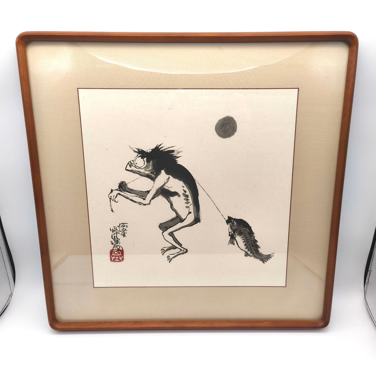 本庄基晃・『河童帰巣之図』・水墨画・墨絵・河童図・No.250426