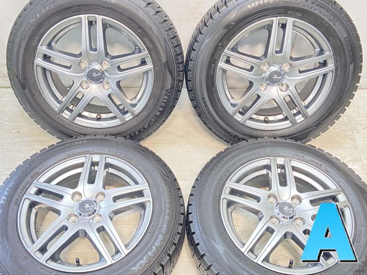 165/70R14  nダンロップ ウィンターマックス WM02 n　 Z MEUST n14x5.5 47 100-4穴 n中古タイヤ スタッドレスタイヤ ホイールセット 4本セットn w14240527014