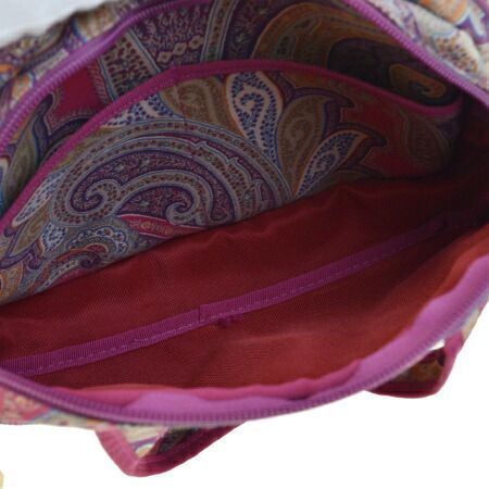 エトロ ETRO ハンドバッグ ナイロン×レザー パープル 美品 バッグ エトロ ETRO ショルダーバッグ - ナイロン×レザー パープル×ダーク