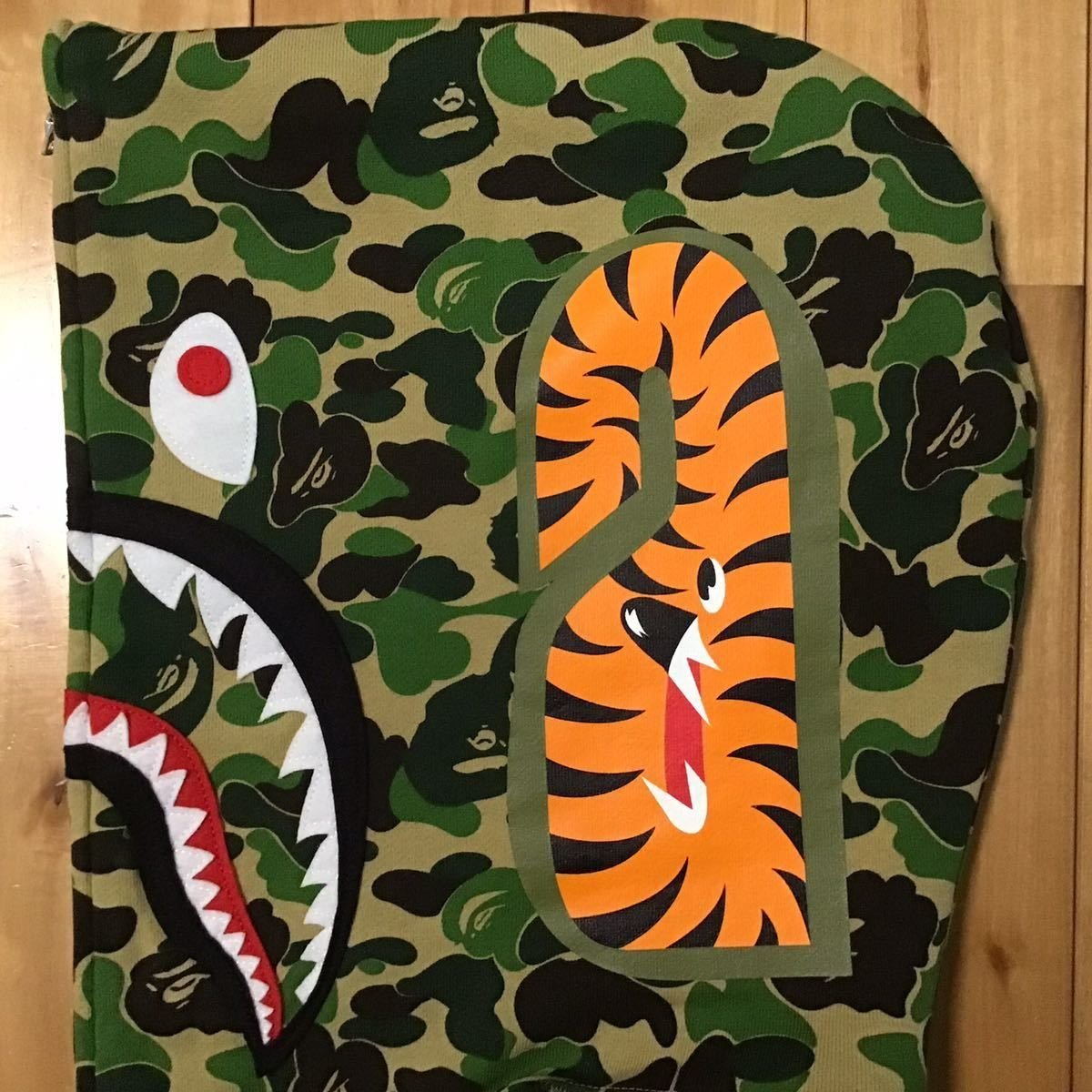 XL ABC camo green シャーク パーカー shark full zip hoodie a