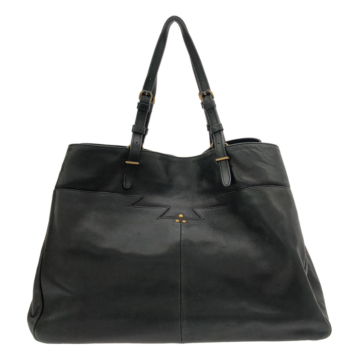 【美品】JEROME DREYFUSS レザートートバッグ　ブラック Jerome Dreyfuss ジェローム・ドレフュス レザートートバッグ
