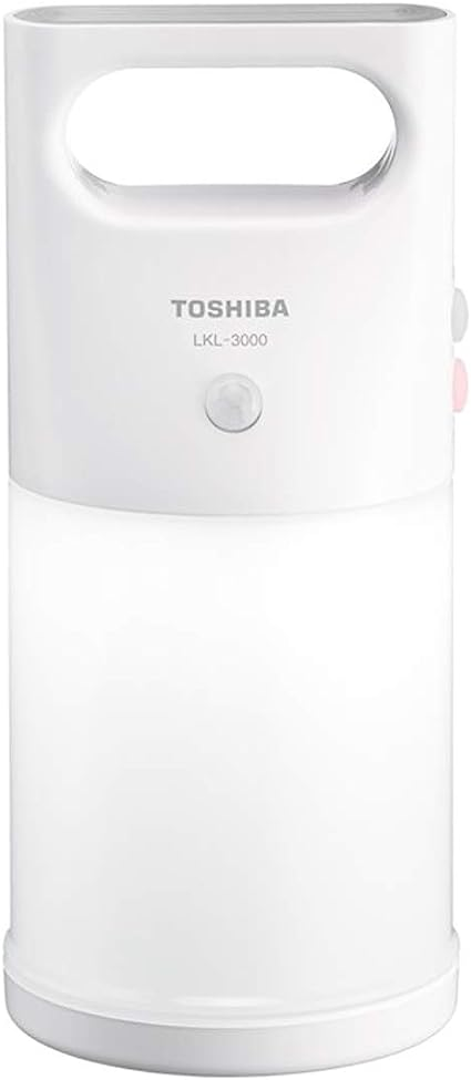ホワイト 東芝(TOSHIBA) センサー付きLEDランタン 防水性能(JIS IPX4) 3段切替機能付き 人感＆明暗センサー搭載  LKL-3000(W)
