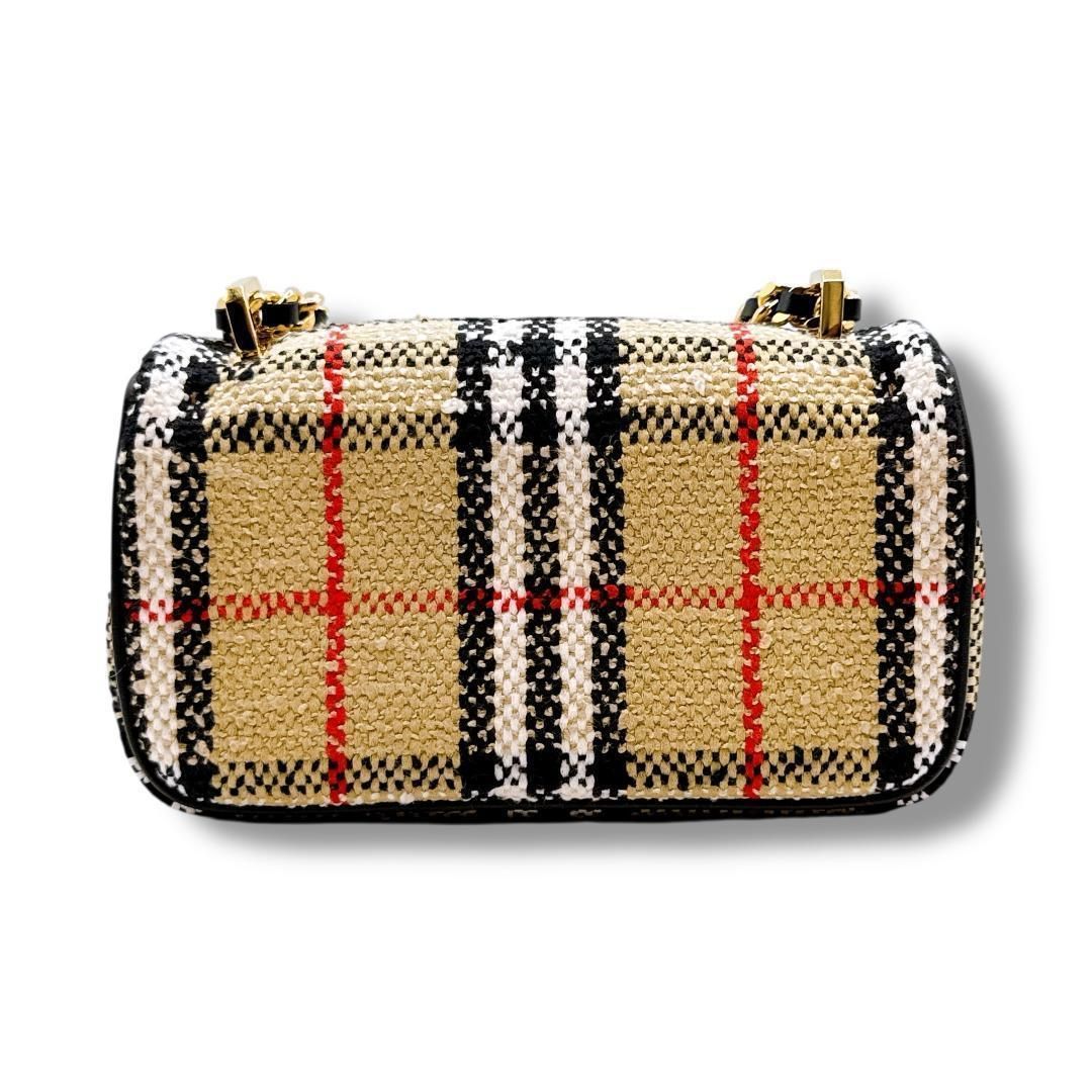 バーバリー ミニローラ チェック総柄 ツイード ショルダーバッグ 8063083