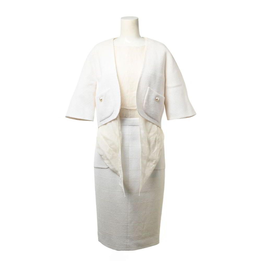 CHANEL P43670/P43671 パールボタン付き ボレロ ワンピース セット  