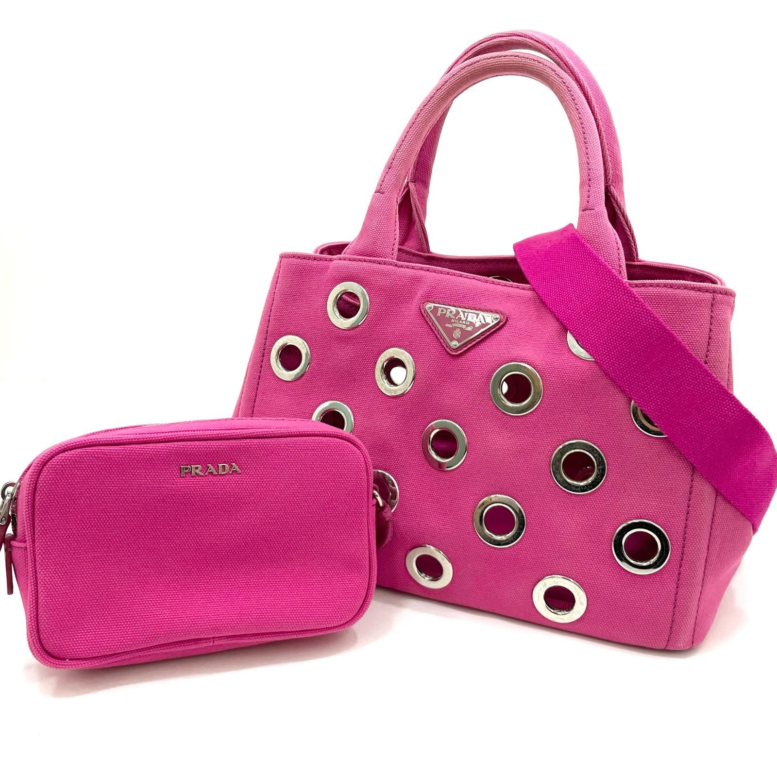 中古】PRADA | プラダ パンチング カナパ ミニ 2wayバッグ ショルダー 
