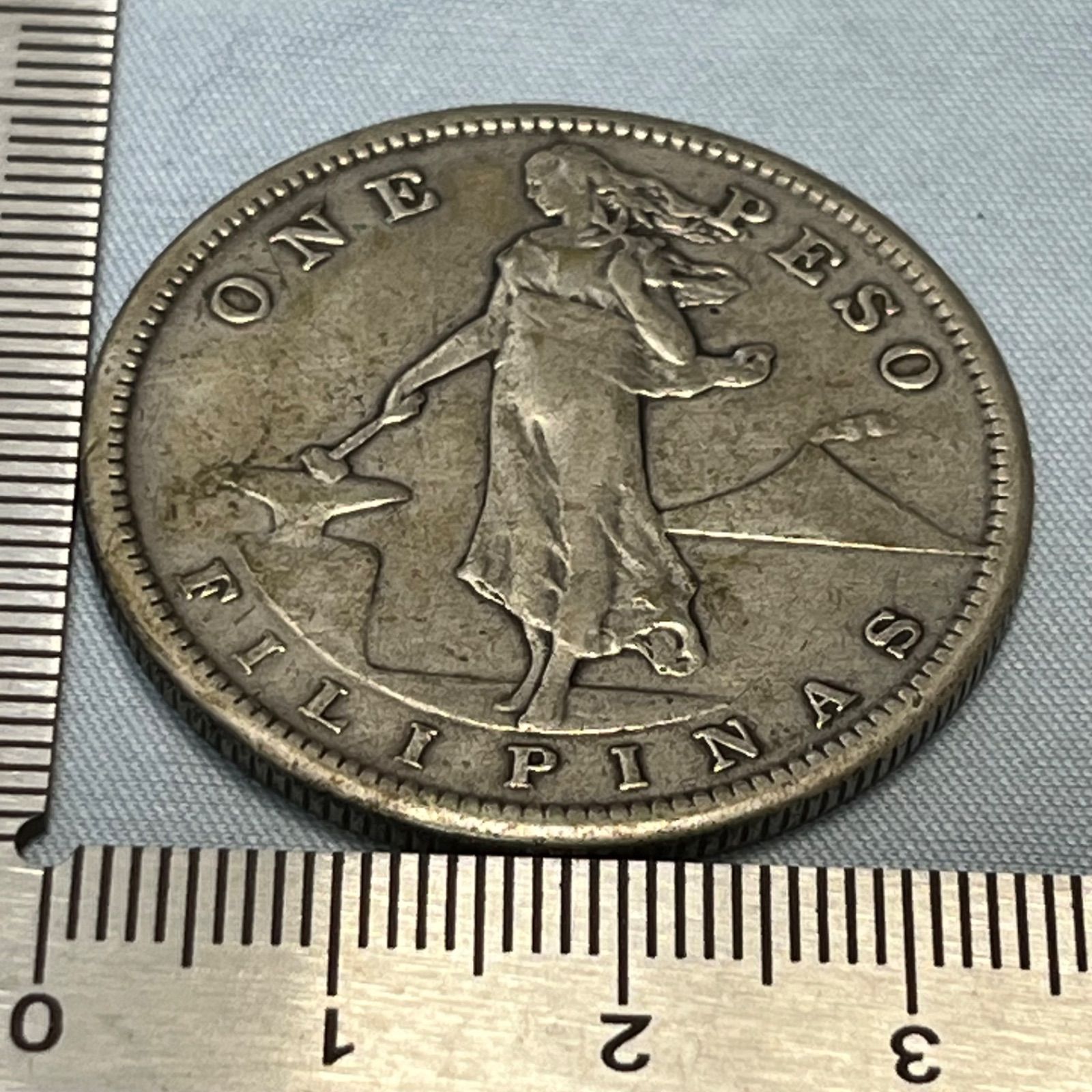 銀貨】1909年 フィリピン 1ペソ銀貨／アメリカ統治時代・自由の女神と
