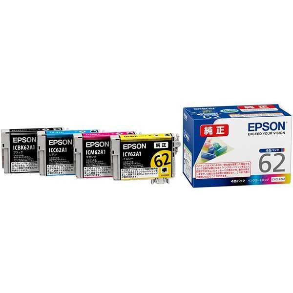まとめ EPSON エプソン IC4CL62A1 インクカートリッジ 4Cパック 純正品
