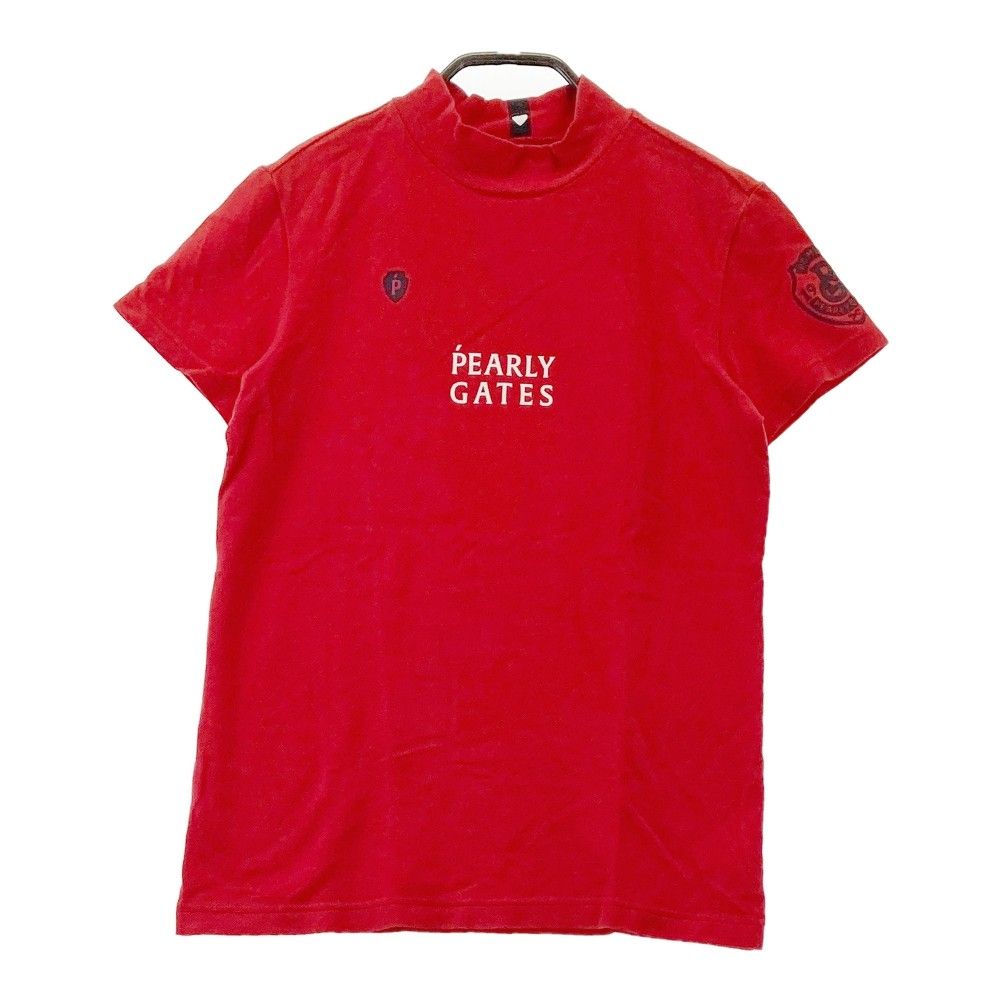サイズ：0 PEARLY GATES パーリーゲイツ  モックネック 半袖Tシャツ  ホワイト系 [240101446695] ゴルフウェア レディース ストスト PEARLY GATES パーリーゲイツ モックネック 半袖Tシャツ