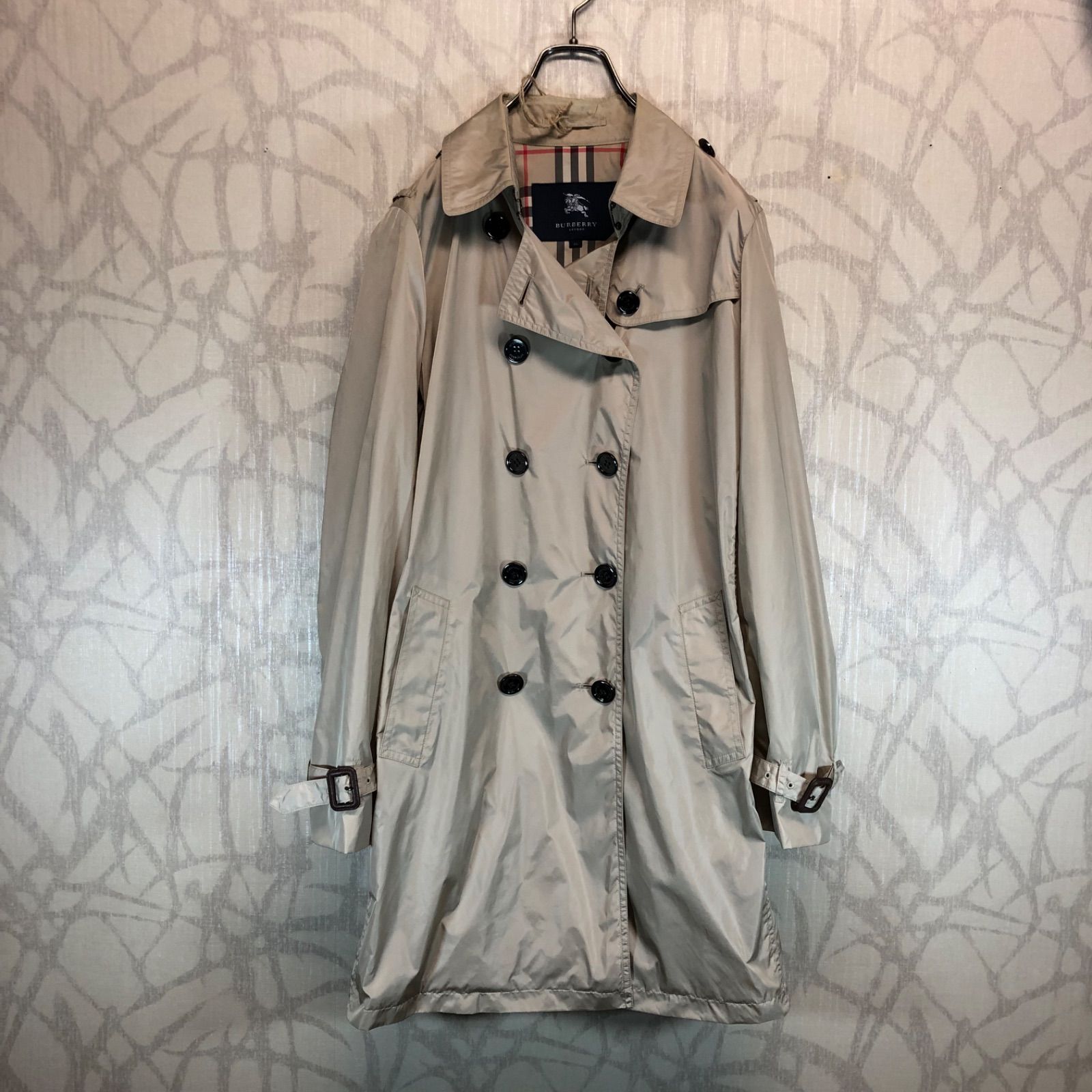 極美品 XL～2XL バーバリー メガチェック トレンチ コート ベージュ