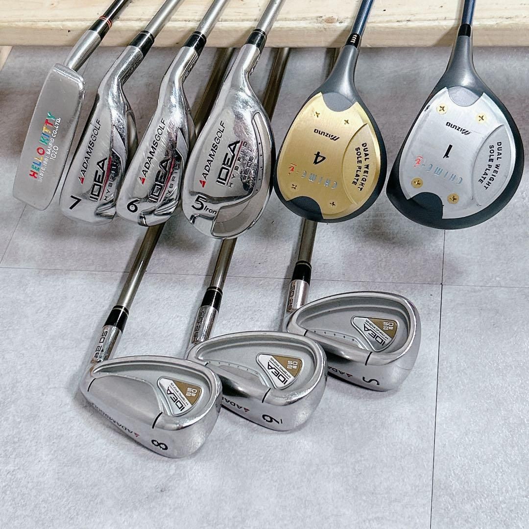 X788 ミズノ 他 レディース ゴルフ クラブセット ハイブリッドアイアン 赤