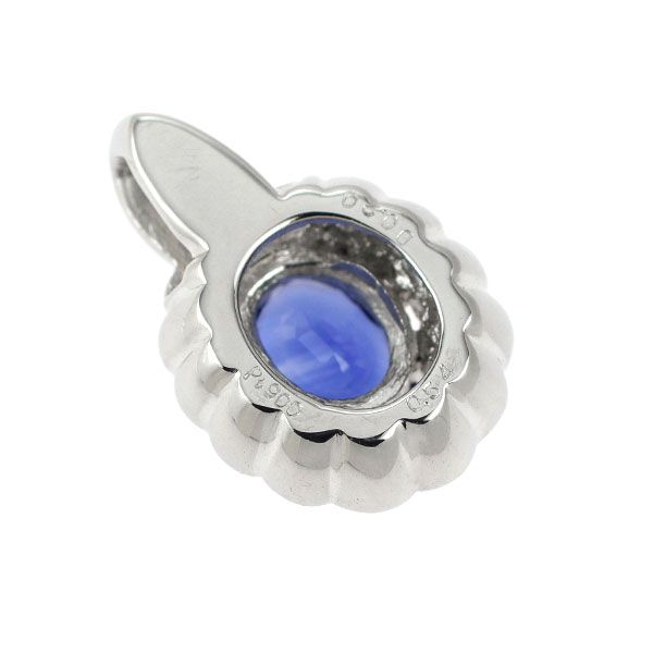 Pt900 サファイア ダイヤモンド ペンダントトップ 0.54ct D0.20ct