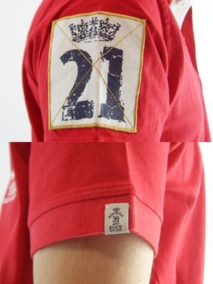 ニッケル&ダイム S/S ポロシャツ ポロ M C ジャージー ロゴ レッド