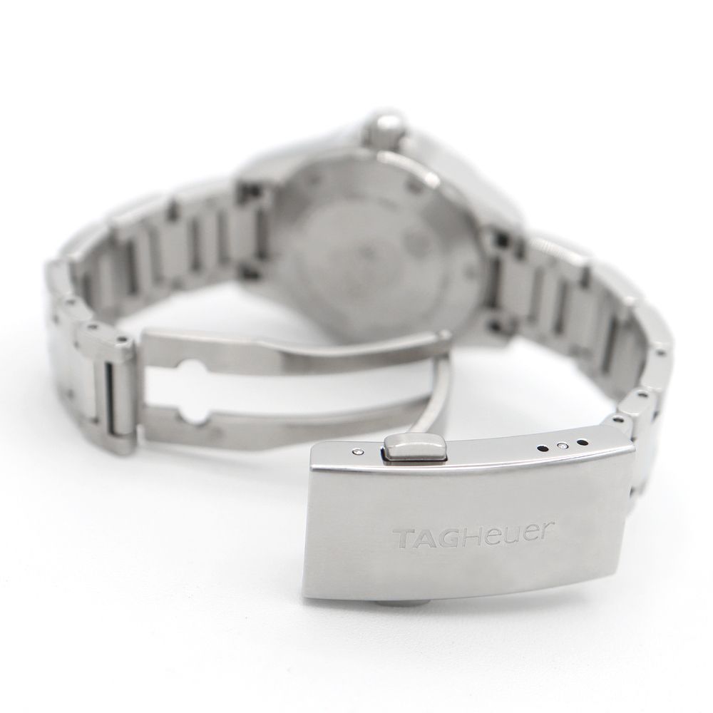電池交換済 TAG Heuer タグホイヤー アクアレーサー 11Pダイヤ WAY1413 デイト 300m防水 ダイヤモンド ホワイトシェル SS ステンレス レディース クォーツ【6ヶ月保証】【腕時計】【中古】 TAG Heuer - 電池交換済 TAG Heuer タグホイヤー アクアレーサー 11P
