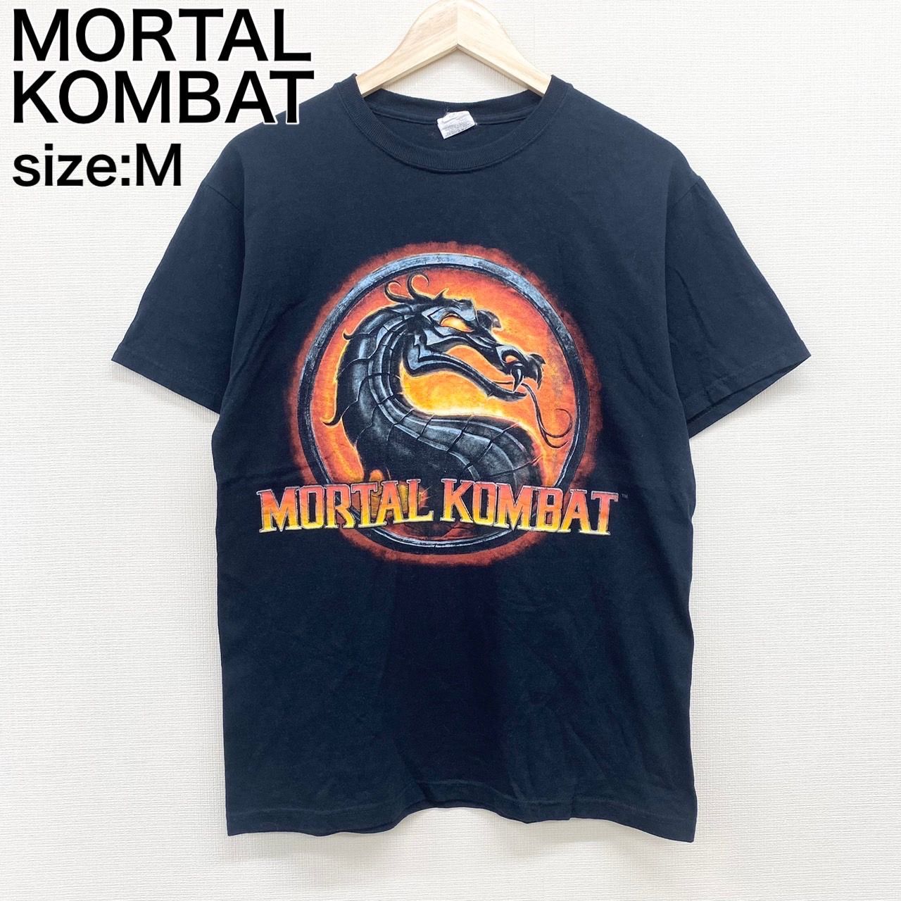 US ジャージーズ JERZEES  Tシャツ 半袖 モータルコンバット Mortal Kombat ゲーム ロゴ サイズ：メンズ M ブラック