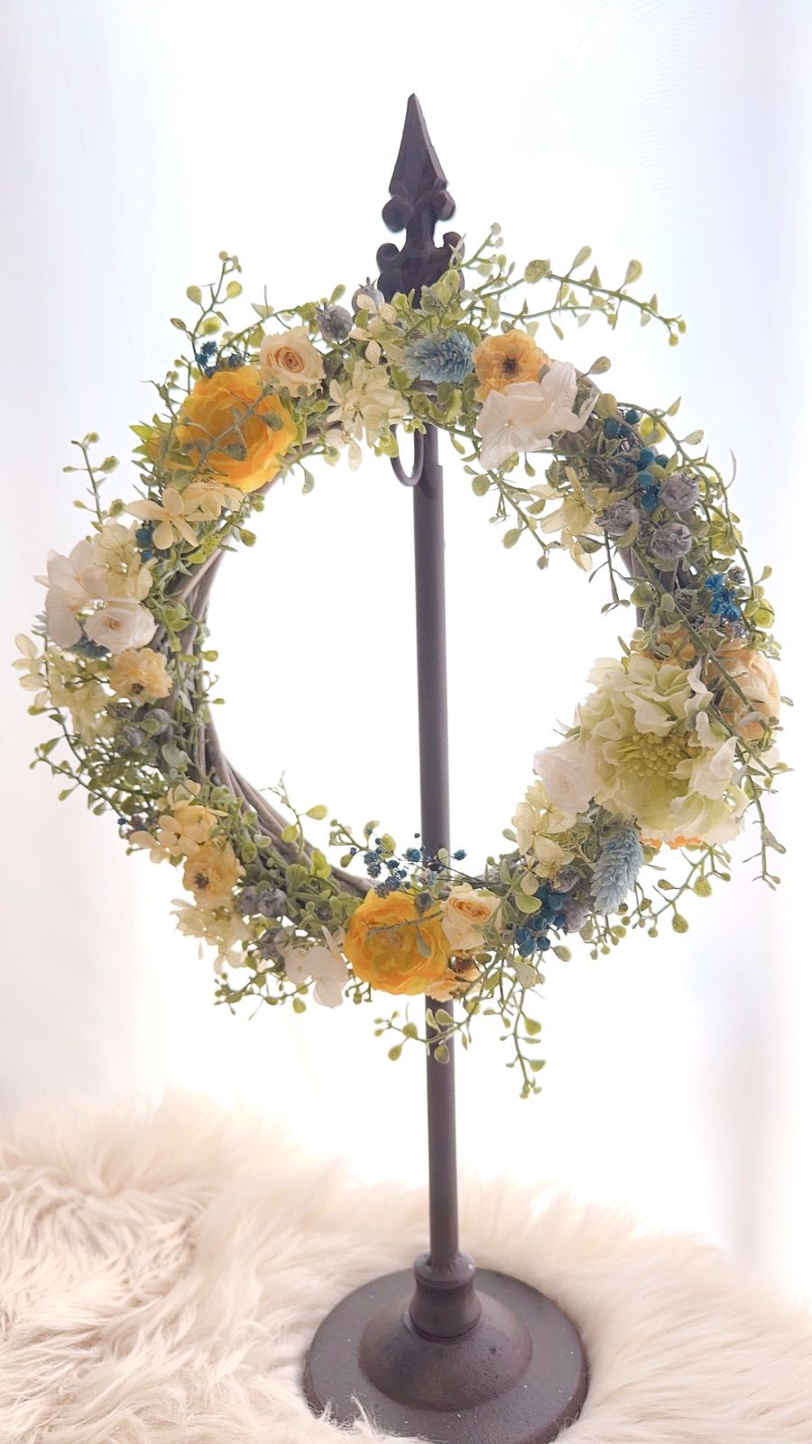 アーティシャルフラワーをメインに♪ハンドメイドリース