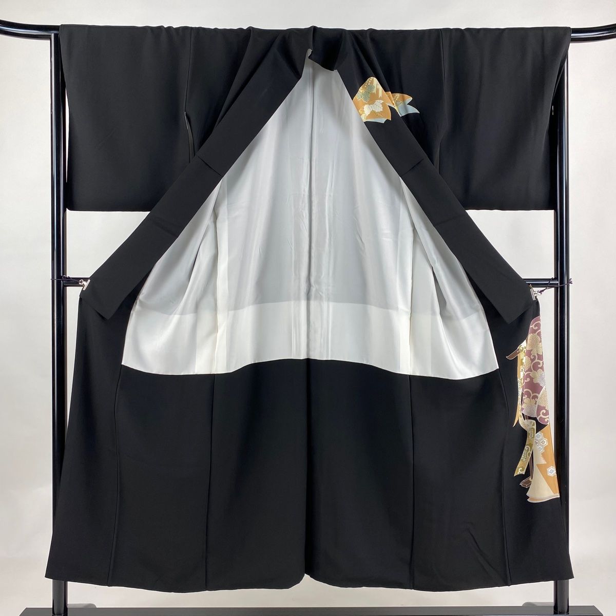 付下げ 身丈150.5cm 裄丈67cm M 袷 千總 落款 誰が袖 草花 金糸 刺繍  