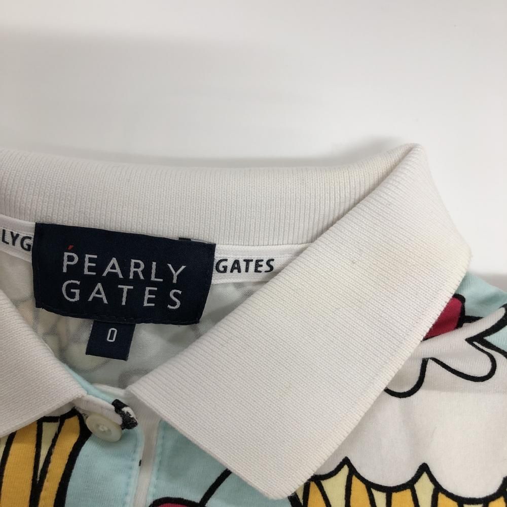 PEARLY GATES パーリーゲイツ ノースリーブポロシャツ 白×黒
