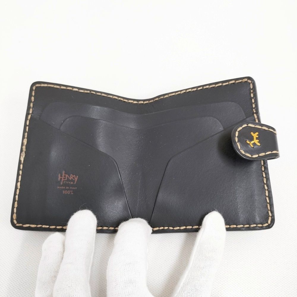 新品未使用　HENRY CUIR |二つ折り財布 HENRY CUIR(アンリークイール) レザー 二つ折り財布 ブラウン