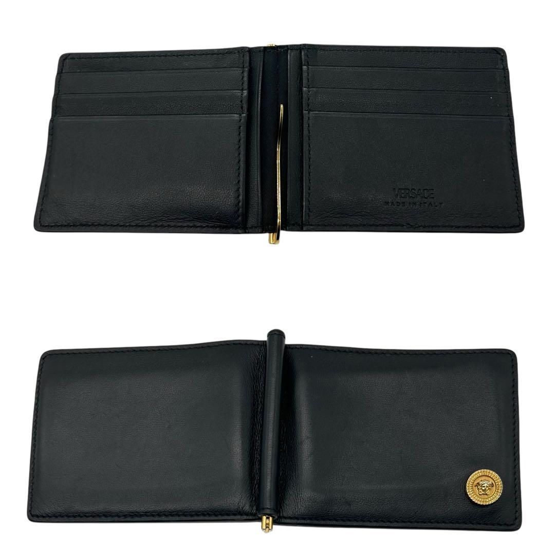 美品 1484 VERSACE マネークリップ 二つ折り メデューサ ブラック 美品 1484 VERSACE マネークリップ 二つ折り メデューサ