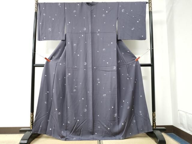 平和屋着物●上質な小紋 雪輪文 金彩 正絹 CAAW8747yc