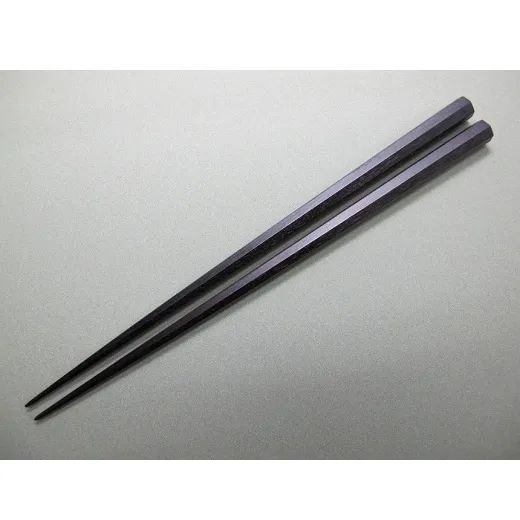大黒屋 江戸木箸 上七角削り箸 縞黒檀 22 cm 黒 木製 マイ箸にも ギフトにも