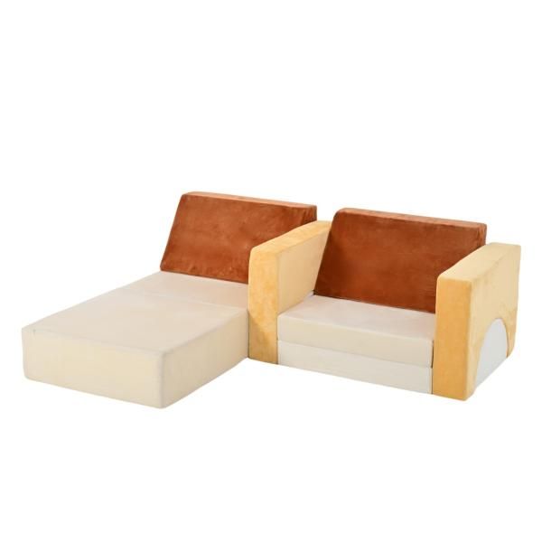 つみきソファ ソフト ブロックソファ 2人掛け 子供 洗える ソファー 積み木 小学生 おしゃれ 大型 室内 キッズスペース フロアソファ