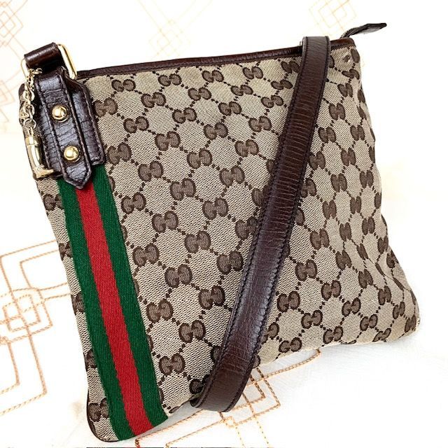 GUCCI グッチ GG柄 gg シェリーライン  ショルダーバッグ リボン チャーム トートバッグ ハンドバッグ ワンショルダー キャンバス レザー レディース メンズ ユニセックス 男女兼用 ブラウン イタリア製 B-139