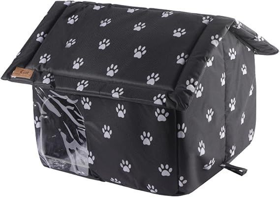 【在庫処分】[LMRHT] 野良猫ハウス 野外猫ハウス 猫ベッド 屋外防水 ペット用寝袋 折りたたみ式 暖かい 保温防寒 キャットハウス 野良猫犬 屋外キャビンシェルター 防寒 防風 冬寒さ対策 おし