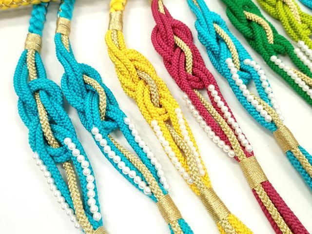 平和屋着物 和装小物 振袖用飾り付き帯締め10本セット パール 金糸 切り房 CAAX8074ju