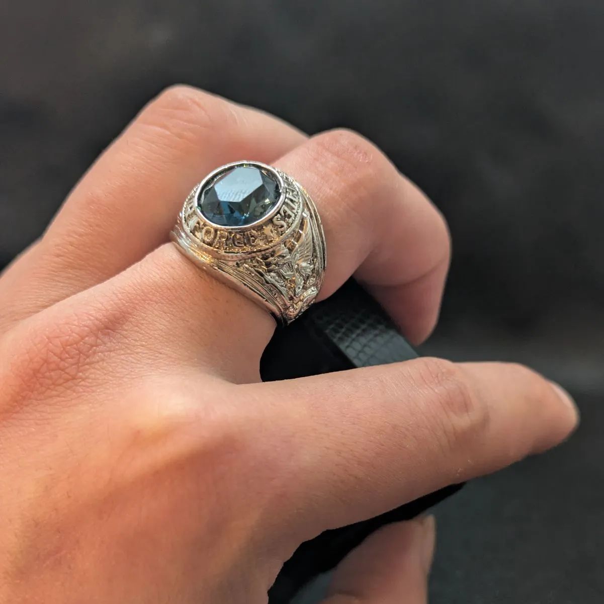 アメリカ空軍 ホワイトゴールドメッキ GP アーミー ミリタリーリング