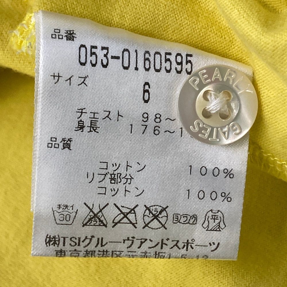 サイズ：6 PEARLY GATES パーリーゲイツ 半袖ポロシャツ イエロー系