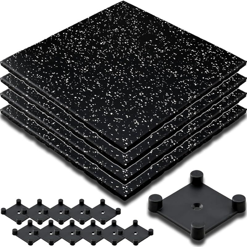 商品 as known ジム マット フィットネス フロア 床 50cm*50cm 20mm厚 ゴムマット 4枚 ジョイントクリップ12個セット