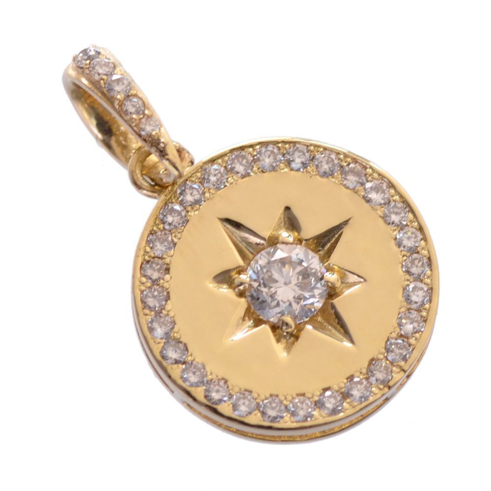 K18 ダイヤモンド ネックレス トップ K18 ダイヤ入りプレート型