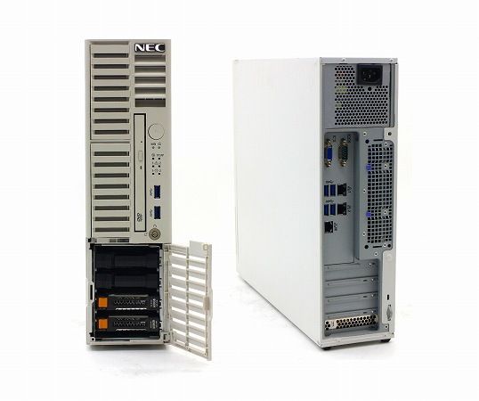 NEC Express5800/T110h-S Xeon E3-1220 v5 3GHz 8GB  600GBx2台(SAS2.5インチ/12Gbps/RAID1構成) DVD-ROM MR9362-8i - メルカリ