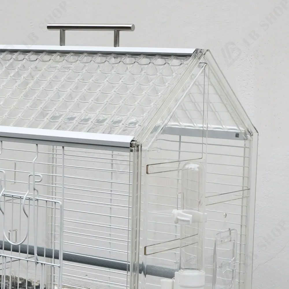 クリアアクリル鳥かご スパッタ防止 手提げ 複数飼い小/中型インコ