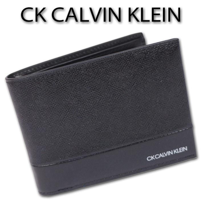 CKカルバンクライン CK CALVIN KLEIN 牛革 二つ折り財布 アロイ2 メンズ ブラック 黒 定価16,500円 - メルカリ