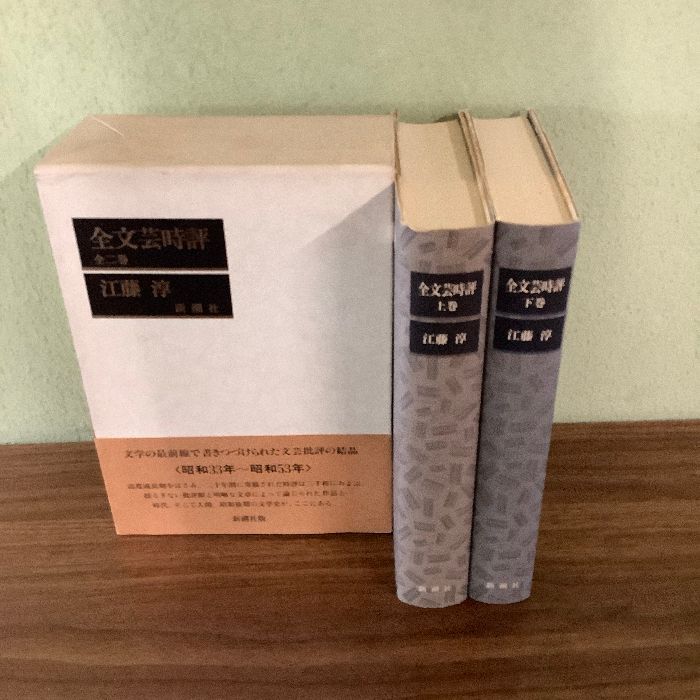【函入り】全文芸時評 上下巻セット 新潮社 江藤淳 1989年平成元年 初版 昭和33年～53年 人文 時事 毎日新聞 朝日新聞 ほか
