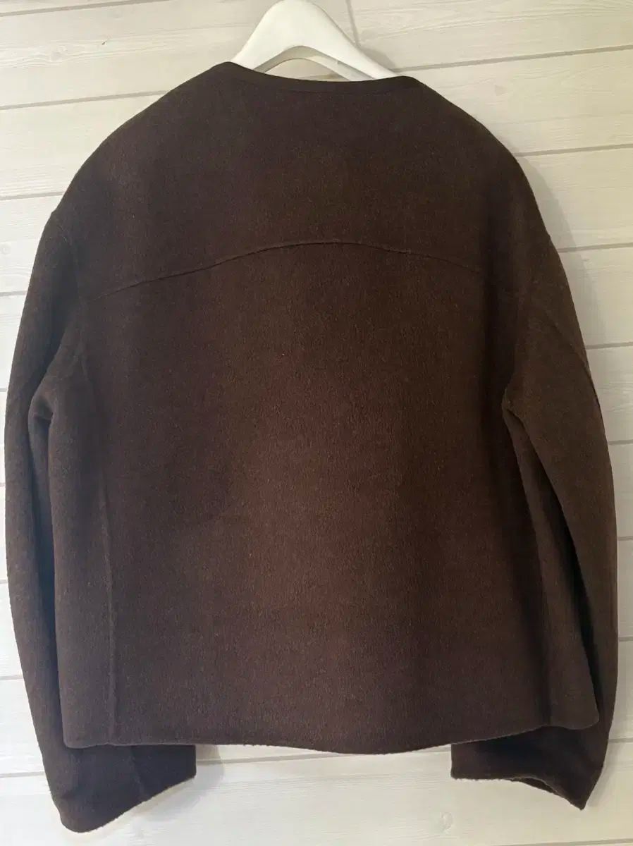 ライン ハンドメイド ゴールド ボタン クロップド ジャケット 茶色