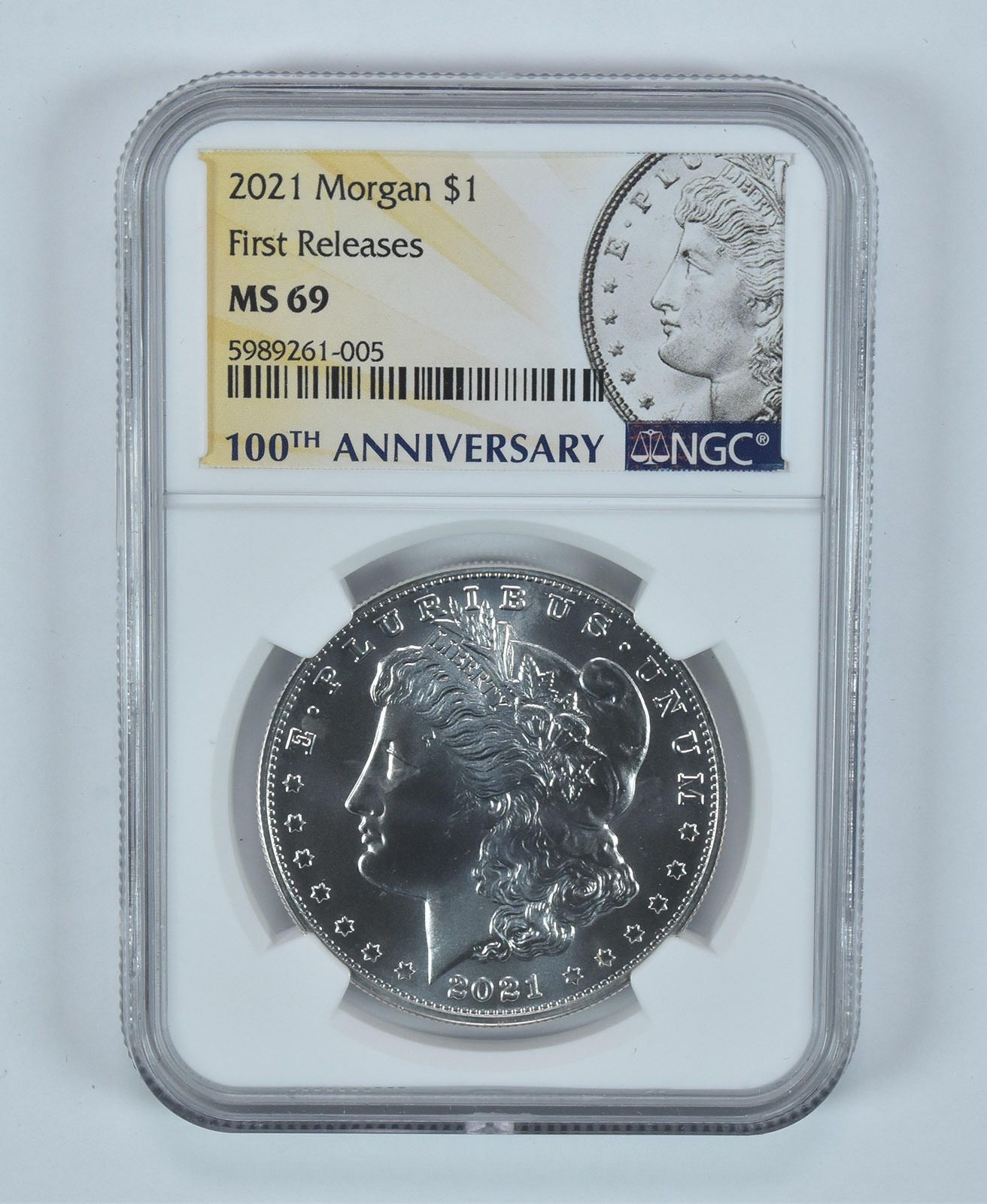 2021年モルガン銀貨ファーストリリース MS69 NGC ラベル