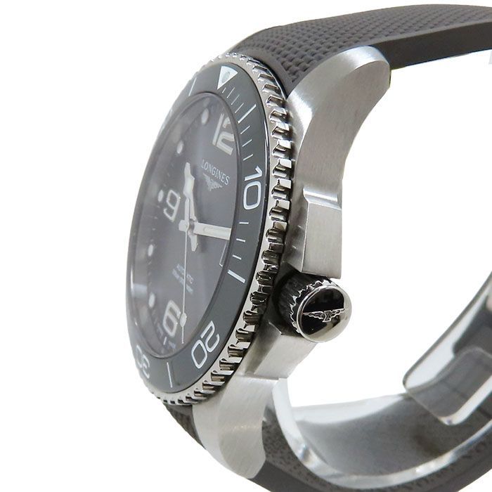 LONGINES ロンジン ハイドロ コンクエスト L3.247.4.76.6 グレー文字盤 SS ステンレススチール ラバー 保証書付 腕時計 自動巻き メンズ 送料無料 241001025347