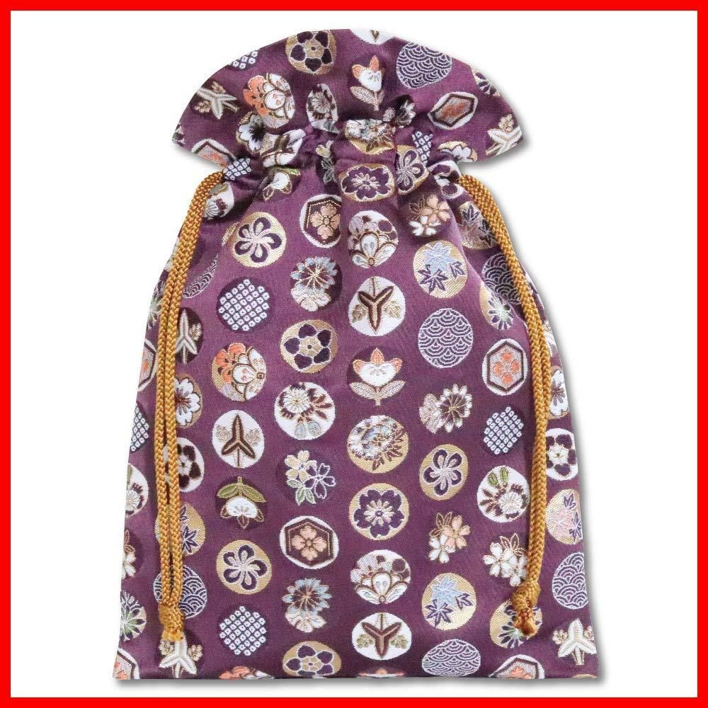 【人気商品】【特価商品】【在庫セール】西陣織 金襴 巾着 (丸華紋(紫))