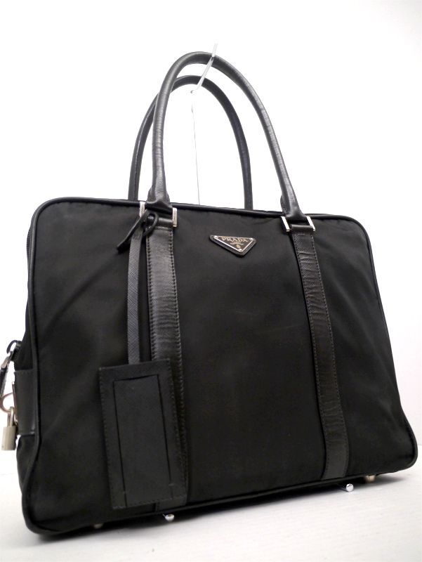 PRADA プラダ ブリーフケース ビジネスバッグ レザー ナイロン 黒 A4 美品20万◇PRADA プラダ A4対応ビジネス可 男女可 サフィアーノ